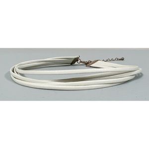 White Leather 6 Band String Necklace Choker Jewelry 🤍✨ #leather #string #choker